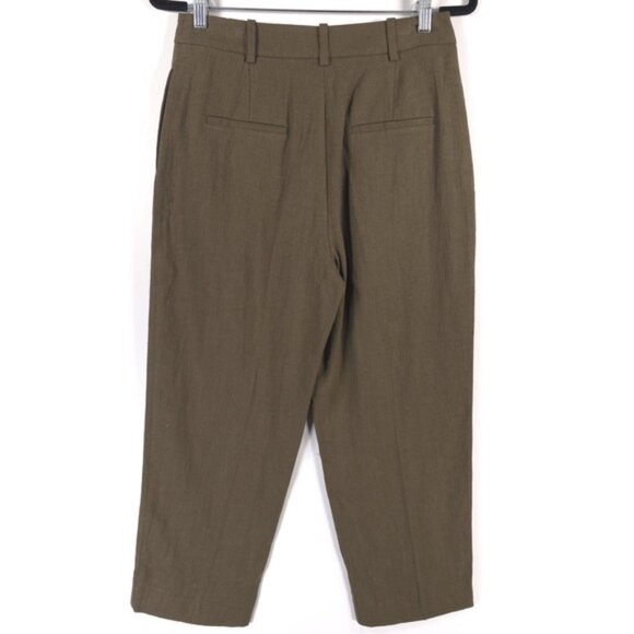 NWOT ZARA LINEN Blend Wide Leg Knit Pants Trousers Crop 2753/220/505 MEDIUM - Picture 2 of 13